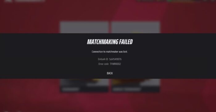 Как исправить ошибку TFMR0002 в The Finals