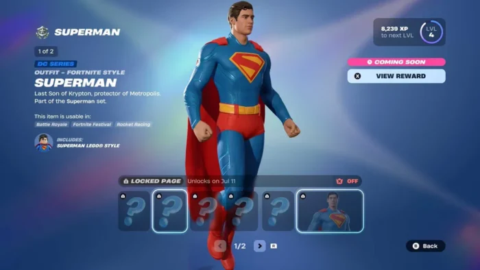 Скин Супермена появится в Fortnite в следующем месяце